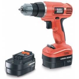 Akku-Bohrschrauber, Akuscrewdriver BLACK DECKER EPC12CAB schwarz/rot