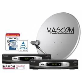 Satelliten MC1101B/80MBL MASCOM TWIN + DFW SKYLINK (2 X) schwarz