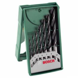 BOSCH Werkzeugsatz mit Holz Minidrills siebenteilige X-Line schwarz/silber