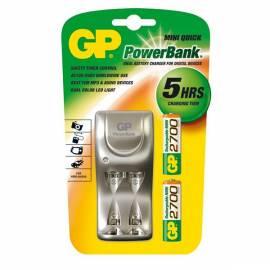 Ladegerät GP PowerBank PB25GS + 2 X GP270AAHC Silber