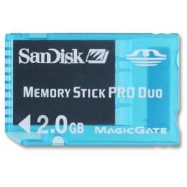 Bedienungshandbuch Speicherkarte SANDISK MS PRO DUO 2 GB Spiel (55175) blau