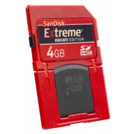 Speicherkarte SANDISK SDHC Extreme Ducati 4 GB + USB (90783) rot - Anleitung