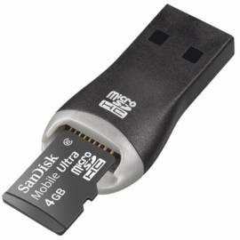 Speicherkarte, SANDISK Ultra 4 GB + Micro SDHC-Card-Reader (90872) schwarz