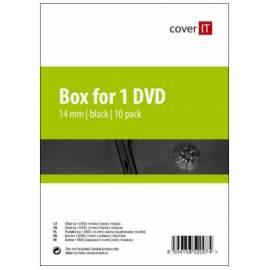 Box für CD/DVD COVER Cover es auf DVD-14 mm, schwarz, 10 Stück (COVERIT10) schwarz