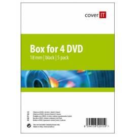 Für CD/DVD COVER DVD Hülle drauf, schwarz, 5er Pack für 4DVD Box (COVERIT13) schwarz