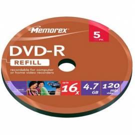 Aufnahme mittlerer MEMOREX 4,7 GB 16 x 5-Spindl Bulk (DVRME0161) Gebrauchsanweisung