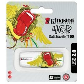 USB flash di DataTraveler100 KINGSTON 4GB Custom Zunge Design (KC-U064G-1XQ32) Silber