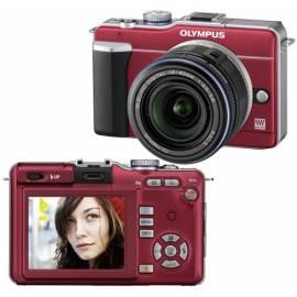Digitalkamera OLYMPUS PEN E-PL1 + EZ-M1442L Kit schwarz/rot