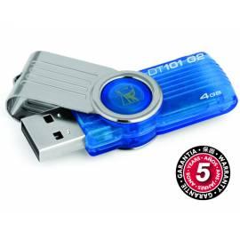 USB-flash-Disk KINGSTON Data Traveler DataTraveler 4GB Hi-Speed 101, Cyan (DT101C / 4GB) blau