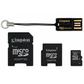 Datasheet Speicherkarte KINGSTON MicroSDHC 8 GB + 2 Adapter + Reader MicroSD Gen2 (MBLYG2/8 GB) schwarz