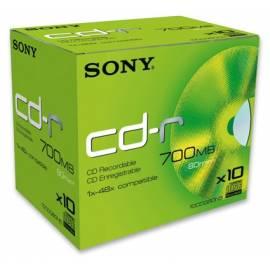 Datasheet SONY Recording Media 10CDQ80ND