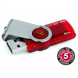 USB-flash-Disk KINGSTON DataTraveler 101, Generace 2 8GB USB 2.0 (DT101G2 / 8GB) rot