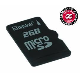 Bedienungsanleitung fÃ¼r Speicherkarte KINGSTON MicroSD 2GB single Pack (SDC/2GBSP)