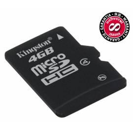 Speicher Karte KINGSTON MicroSDHC 4 GB (SDC4/4GBSP) - Anleitung