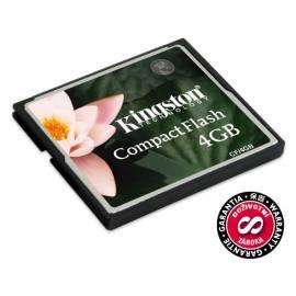 Handbuch für Memory Card KINGSTON 4GB (CF / 4GB) schwarz