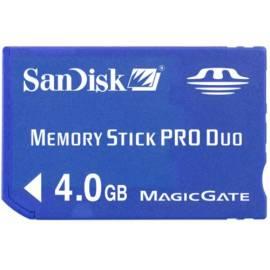 Benutzerhandbuch für Speicherkarte SANDISK MS PRO DUO 4 GB (55443) blau