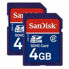 Bedienungsanleitung für Speicherkarte SANDISK SDHC 4 GB Doppelpack (94198) blau