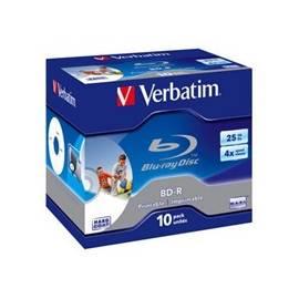 Aufnahme Medium VERBATIM BD-R SL box 25GB 4 X, printable, Jewel, 10ks (43669)