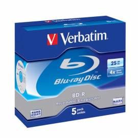 Aufnahme Medium VERBATIM BD-R SL 25GB 4 X, Jewel-Box, 5ks (43688)