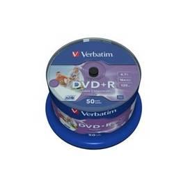 Bedienungsanleitung für Aufnahme Medium VERBATIM DVD + R 4, 7GB 16 x, bedruckbar, 50-Kuchen (43512)