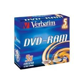 Aufnahme Medium VERBATIM DVD-RAM-4, 7GB 5 X-Jewel-Box, 5ks (43529)