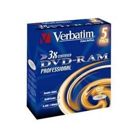 Aufnahme Medium VERBATIM DVD-RAM-9, 4GB, 3 X, slim Box, 5ks (43493)