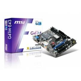Motherboard MSI G41M-E43 (2DDR3, DVI, HDMI, OC Switch, 4GB) Bedienungsanleitung