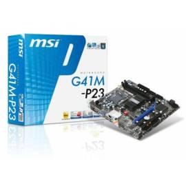 Motherboard MSI G41M-P23 (2xDDR3, max8GB, int.VGA 1 g, DX 10)