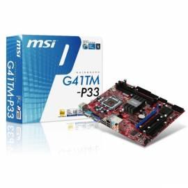 MSI Mainboard G41TM-P33 (G41, 2xDDR2, Max. 8 GB, int.VGA, mATX)