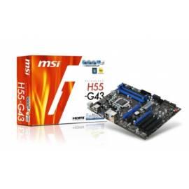 Motherboard MSI H55-G43 (4DDR3, 6SATA, OC Switch, HDMI, passiv)