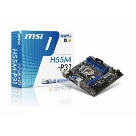 MSI H55M-P31-Motherboard (1156, 4DDR3, GbLAN, VGA 512, uATX)