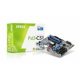 Motherboard MSI P43-C51 (4DDR3, 6SATA, OC Switch, GbLAN, Kühlkörper)
