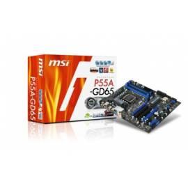 Motherboard MSI P55A-GD65 (4XDDR3, 1394, e-SATA, OC Genie, DrMos)