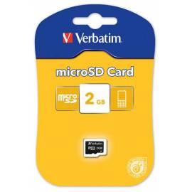 VERBATIM Micro Secure Digital Speicherkarte 2GB (44001) Gebrauchsanweisung