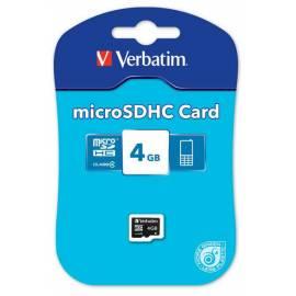 VERBATIM Micro Secure Digital HC-Class4 Karte der Speicherkarte 4GB (44002) Bedienungsanleitung