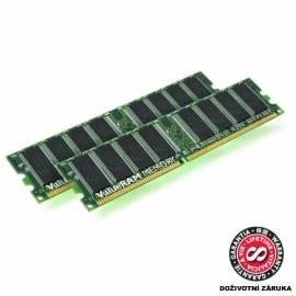 Handbuch für Speichermodul KINGSTON 2 GB DDR400 CL3 (3-3-3) 2x1GB kit (KVR400X64C3AK2 / 2G)