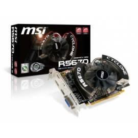 Grafikkarte MSI R5670 CYCLONE 1G (DDR5, 128 Bit, DVI, HDMI, DX11)