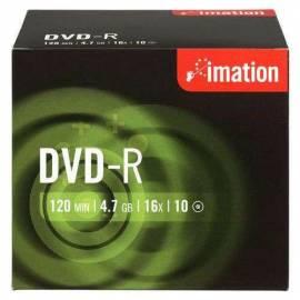 Aufnahme mittlerer IMATION DVD-R 4.7GB 16 X, Jewel Box, 10er-Pack (i21976)