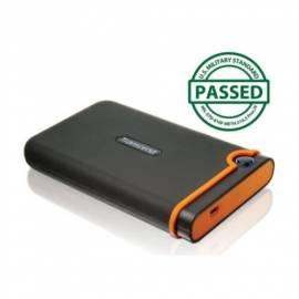 Externe Festplatte, TRANSCEND die Anti-Shock-640 GB, USB 2.0 (TS640GSJ25M) schwarz/orange