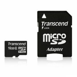 Speicherkarte TRANSCEND MicroSDHC 16GB Class 6 + Adapter (TS16GUSDHC6)