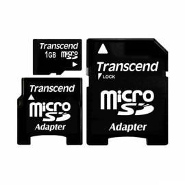 Speicher Karte MicroSD TRANSCEND 1 GB + 2 X Adapter (TS1GUSD-2)