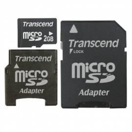 Speicher Karte MicroSD TRANSCEND 2 GB + 2 X Adapter (TS2GUSD-2)