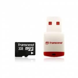 TRANSCEND 2 GB MicroSDHC Speicherkarte + USB-Lesegerät (TS2GUSD-P3)