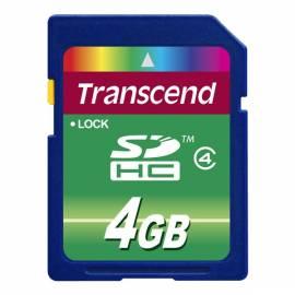 Speicherkarte TRANSCEND SDHC 4GB Class 4 (SD 2.0) (TS4GSDHC4) Bedienungsanleitung