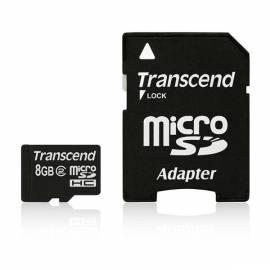 Speicherkarte TRANSCEND MicroSDHC 8GB Class 2 + Adapter (TS8GUSDHC2)