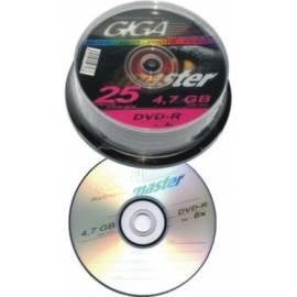 GIGAMASTER DVD-R 4, 7GB 16 x, Kuchen 25pack