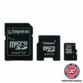 Speicherkarte KINGSTON 16GB MicroSDHC Class 4 w/2 Adapter (SDC4 / 16GB-2ADP)