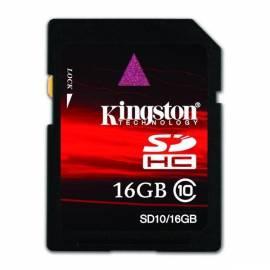 Benutzerhandbuch für Speicher Karte KINGSTON 16 GB SDHC Class 10 Flash-Karte (SD10 / 16GB)