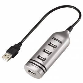 HAMA USB 2.0 Hub USB HUB Silber 1:4 (39690) Silber