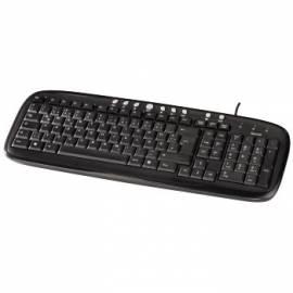 Hama 52228, flache Tastatur Multimedia-Tastatur schwarz USB/PS2 CZ/SK